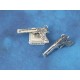 Big Revolver Gun pendant, 35mm, antiqued silver