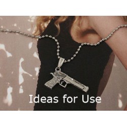 Big Revolver Gun pendant, 35mm, antiqued silver