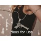 Big Revolver Gun pendant, 35mm, antiqued silver