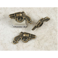 Charm, 38calibre special snub nose hand gun, ant brass