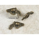 Charm, 38calibre special snub nose hand gun, ant brass