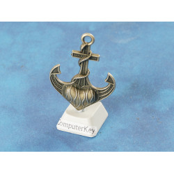 Large Anchor with heart, antiqued bronze