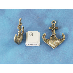 Large Anchor with heart, antiqued bronze