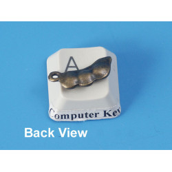 Charm, so cute wee Pea Pod, Antique Bronze plain