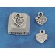Charm, heart with spiral, tibetan silver, per 10