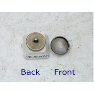 12mm Button shank bezel setting, ant brass, each
