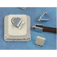 Ribbon Clamp end, 6mm, nickel plate, bag of 20