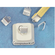 Ribbon Clamp end, 6mm, silver plate, per 20 pcs