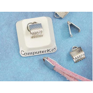 Ribbon Clamp end, 6mm, nickel free, Platinum colour, bag of 20