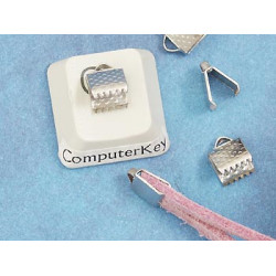 Ribbon Clamp end, 6mm, nickel free, Platinum colour, bag of 20