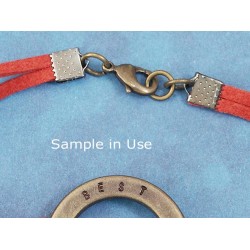 Ribbon Clamp end, 6mm, antiqued bronze, bag of 20