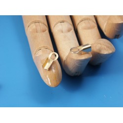 Fold-over End, 4mm, large, gold plate, e-coated