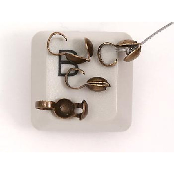 Charlotte Crimp / Thread Clamp, antiqued brass plated, bag of 100