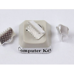 Ribbon Clamp end 10mm silver plate, each