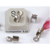 Wrap-around Crimp Tube End, 3mm, NF nickel colour, each