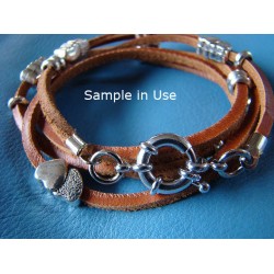 Wrap-around Crimp Tube End, 3mm, NF nickel colour, each