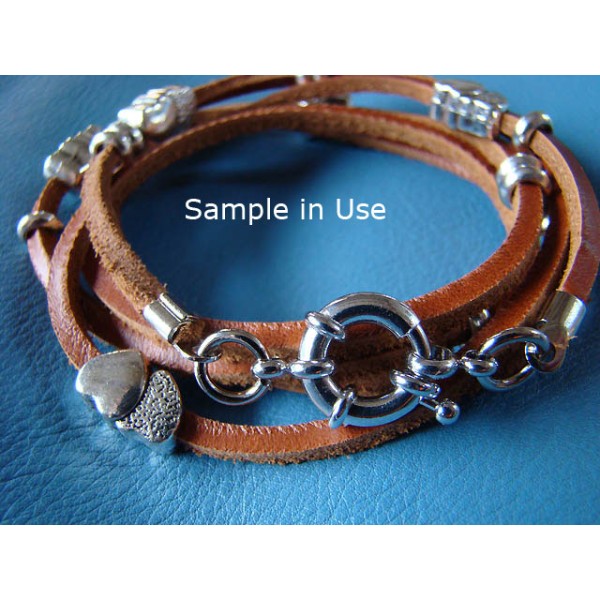Wrap-around Crimp Tube End, 3mm, NF nickel colour, each