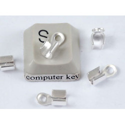 Wrap-around Crimp Tube End, 3mm, silver plate, each