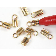 Fold-over End, 2.5mm, medium, gold plate, each