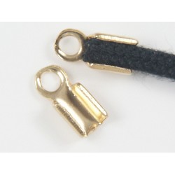 Fold-over End, 2.5mm, medium, gold plate, each