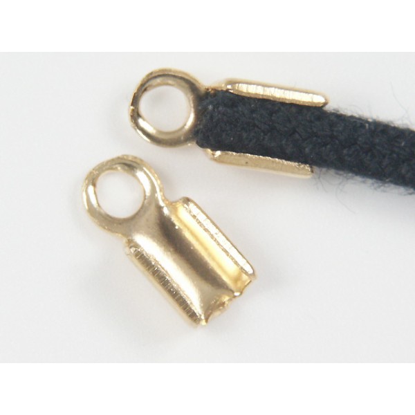 Fold-over End, 2.5mm, medium, gold plate, each