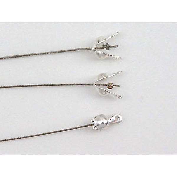 3mm Extra Secure Charlotte Crimp / Thread Clamp, NF silver plate, bag of 100