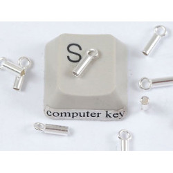 Cord End, 1.2mm, NF silver plate, per 50