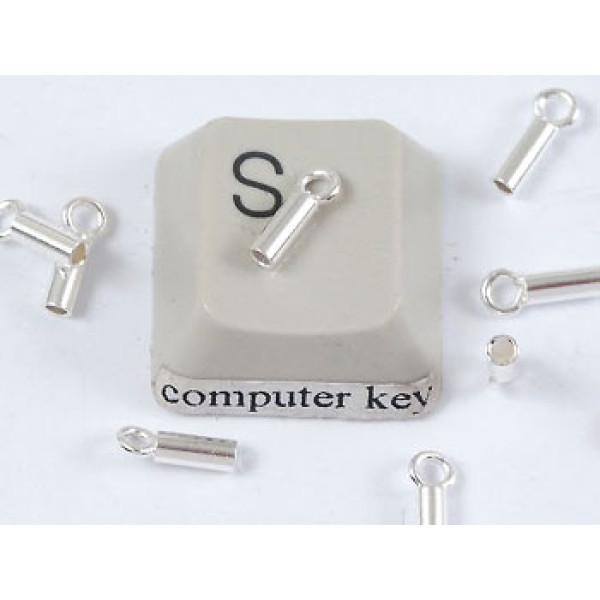 Cord End, 1.2mm, NF silver plate, per 50