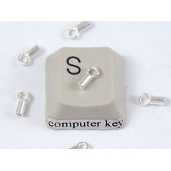 Cord End, 1.4mm, silver plate, each