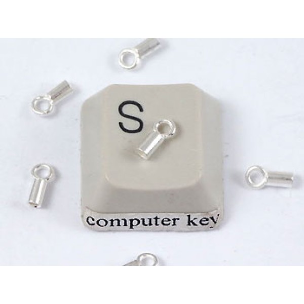 Cord End, 1.4mm, silver plate, each