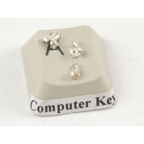 1.5mm Ball Chain Crimp End with two loops, NF silver plate, per 100