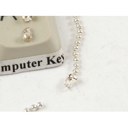 1.5mm Ball Chain Crimp End with two loops, NF silver plate, per 100