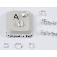 2mm Ball Chain Crimp End with two loops, 2mm, silver plate, per 25