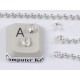 2mm Ball Chain Crimp End with two loops, 2mm, silver plate, per 25