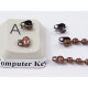 2mm Ball Chain Crimp End with two loops, 2mm, ant. copper, per 25 pcs