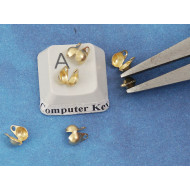 2.5mm Ball Chain Crimp End with two loops, raw brass, each