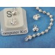 2.4mm Ball Chain Crimp End with two loops, bright silver, per 100
