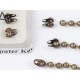 2.4mm Ball Chain Crimp End with two loops, ant. bronze, per 100