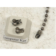 2.4mm Ball Chain Crimp End with two loops, black, each