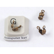 4mm Extra Secure Charlotte Crimp / Thread Clamp, NF ant. brass, bag of 100