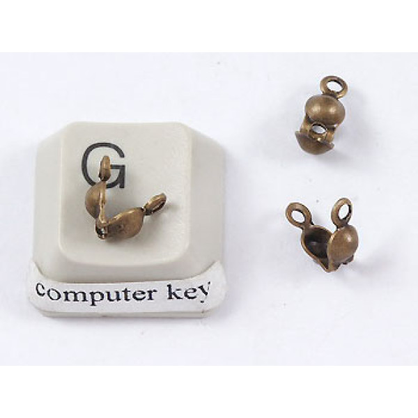 4mm Extra Secure Charlotte Crimp / Thread Clamp, NF ant. brass, bag of 100