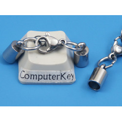 Cord Ends, 4mm hole, with 304 Stainless Steel Lobster Claw Clasps, set