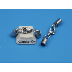 Cord Ends, 4mm hole, with 304 Stainless Steel Lobster Claw Clasps, set