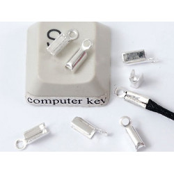 BULK PACK 100 Fold-over Ends, 1.7mm, NF Silver plate, bag of 100