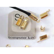 BULK PACK 100 Fold-over Ends, 1.7mm, NF Gold plate, bag of 100