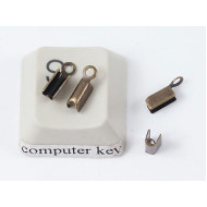 BULK PACK 100 Fold-over Ends, 1.7mm, NF ant. Brass plate, bag of 100