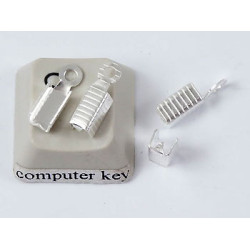Fold-over End, 3.3mm, NF Silver plate, per 50