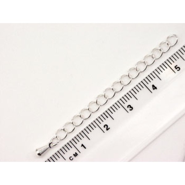 Extender Chain, 6cm, NF silver plate, each