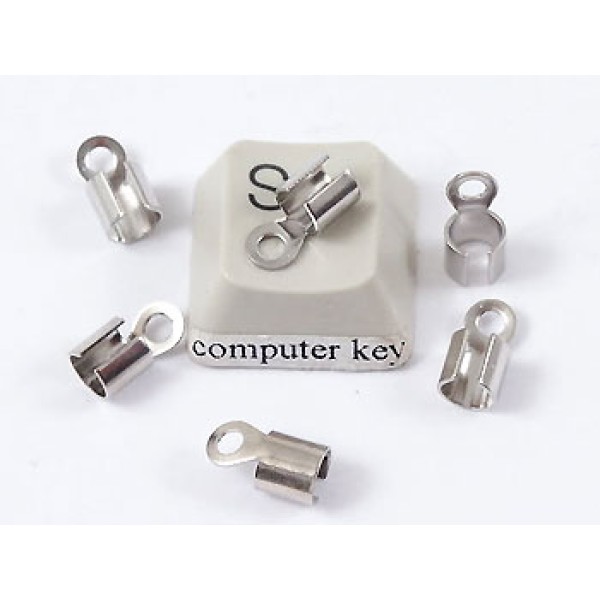 Wrap-around Crimp Tube End, platinum, each