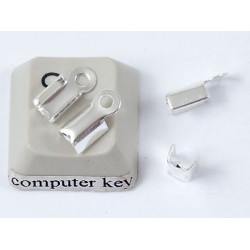 Fold-over Ends, 3.0mm, NF Silver plate, per 100pcs